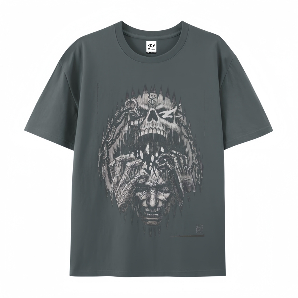 Pure Cotton Unisex Round Neck Anime T-Shirt Berserk