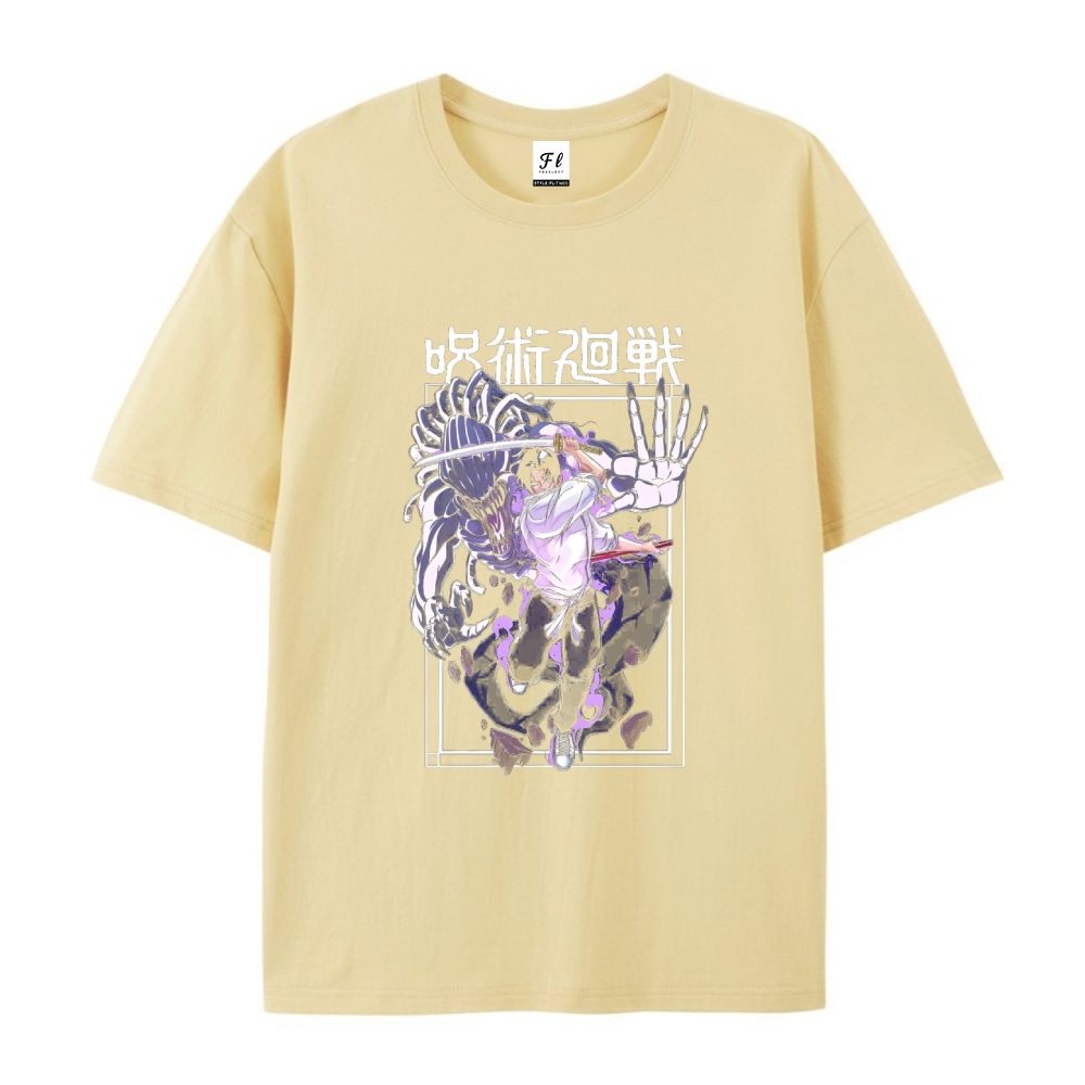 Pure Cotton Unisex Round Neck Anime T-Shirt Jujutsu Kaisen