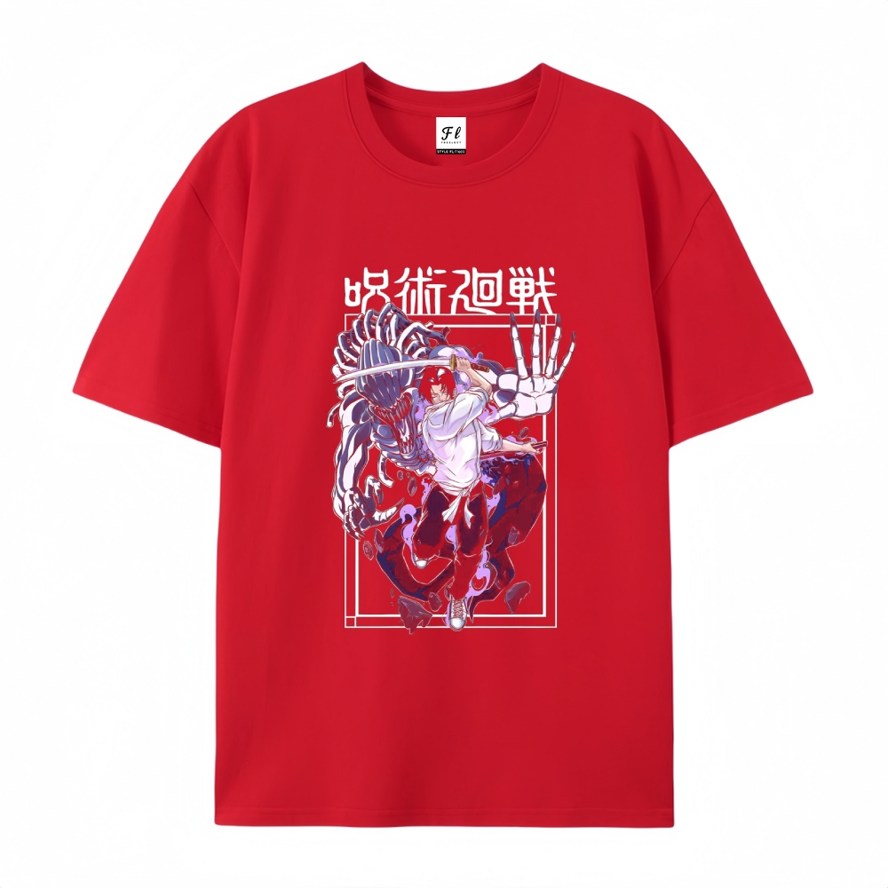 Pure Cotton Unisex Round Neck Anime T-Shirt Jujutsu Kaisen