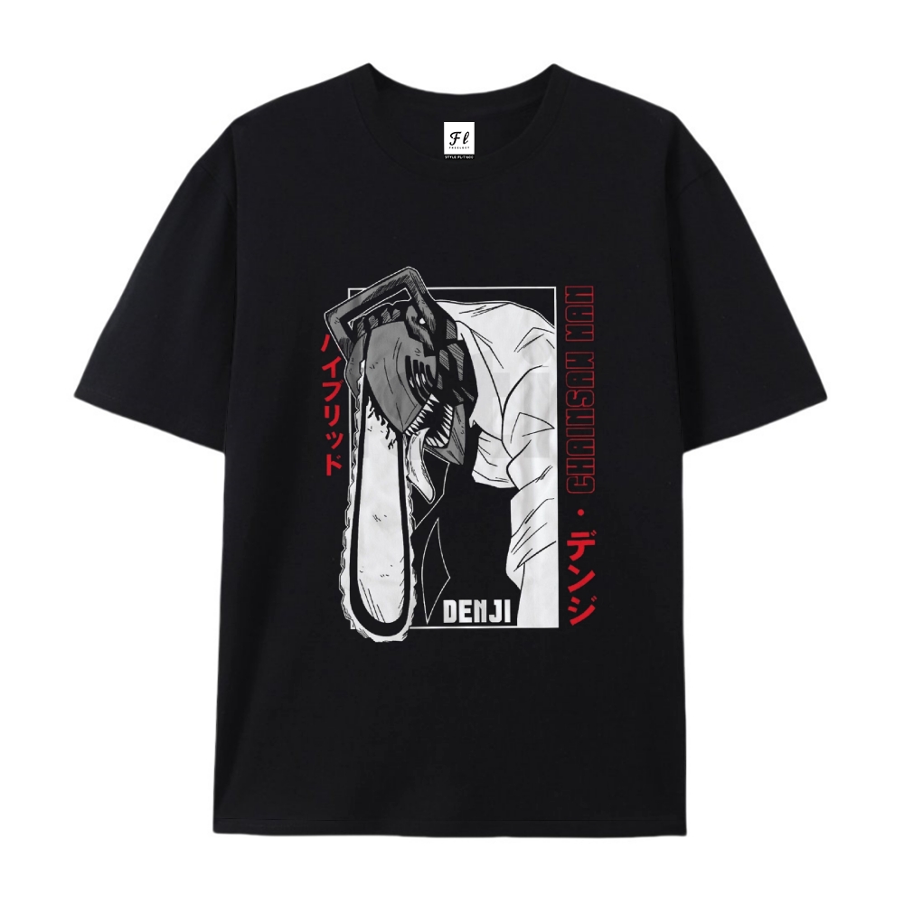 Pure Cotton Unisex Round Neck Anime T-Shirt Chainsaw Man