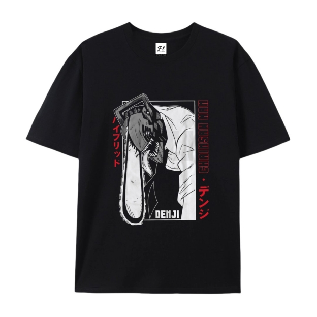 Pure Cotton Unisex Round Neck Anime T-Shirt Chainsaw Man