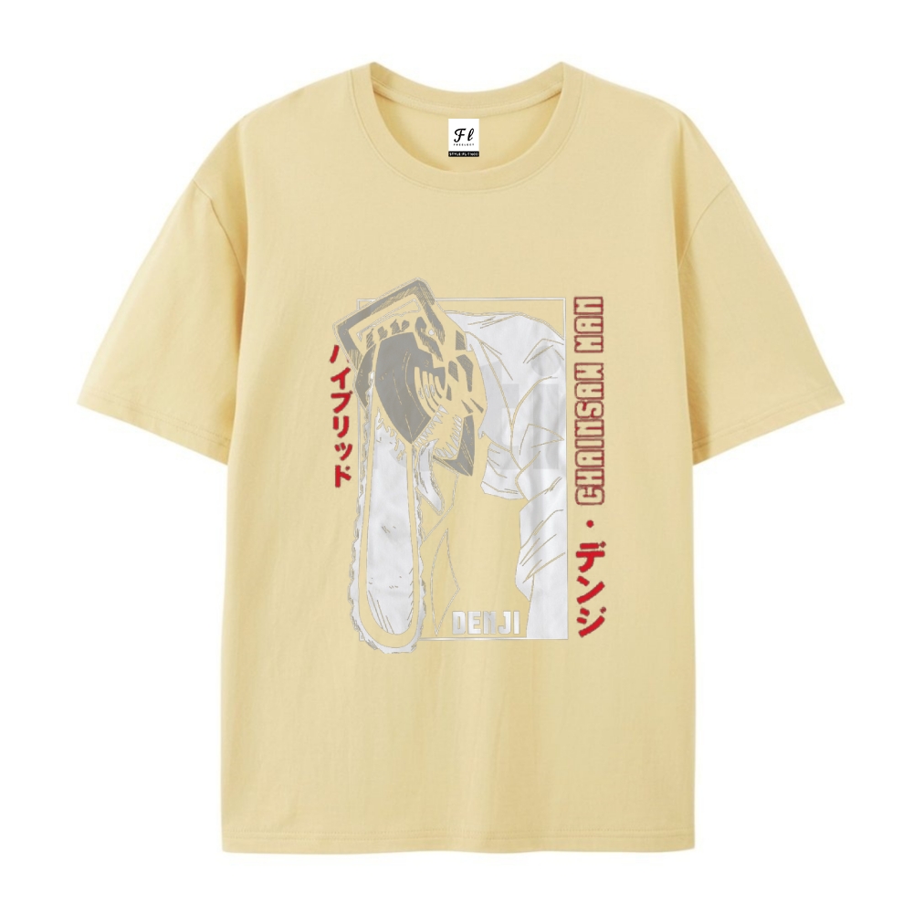 Pure Cotton Unisex Round Neck Anime T-Shirt Chainsaw Man