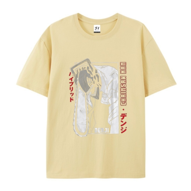 Pure Cotton Unisex Round Neck Anime T-Shirt Chainsaw Man