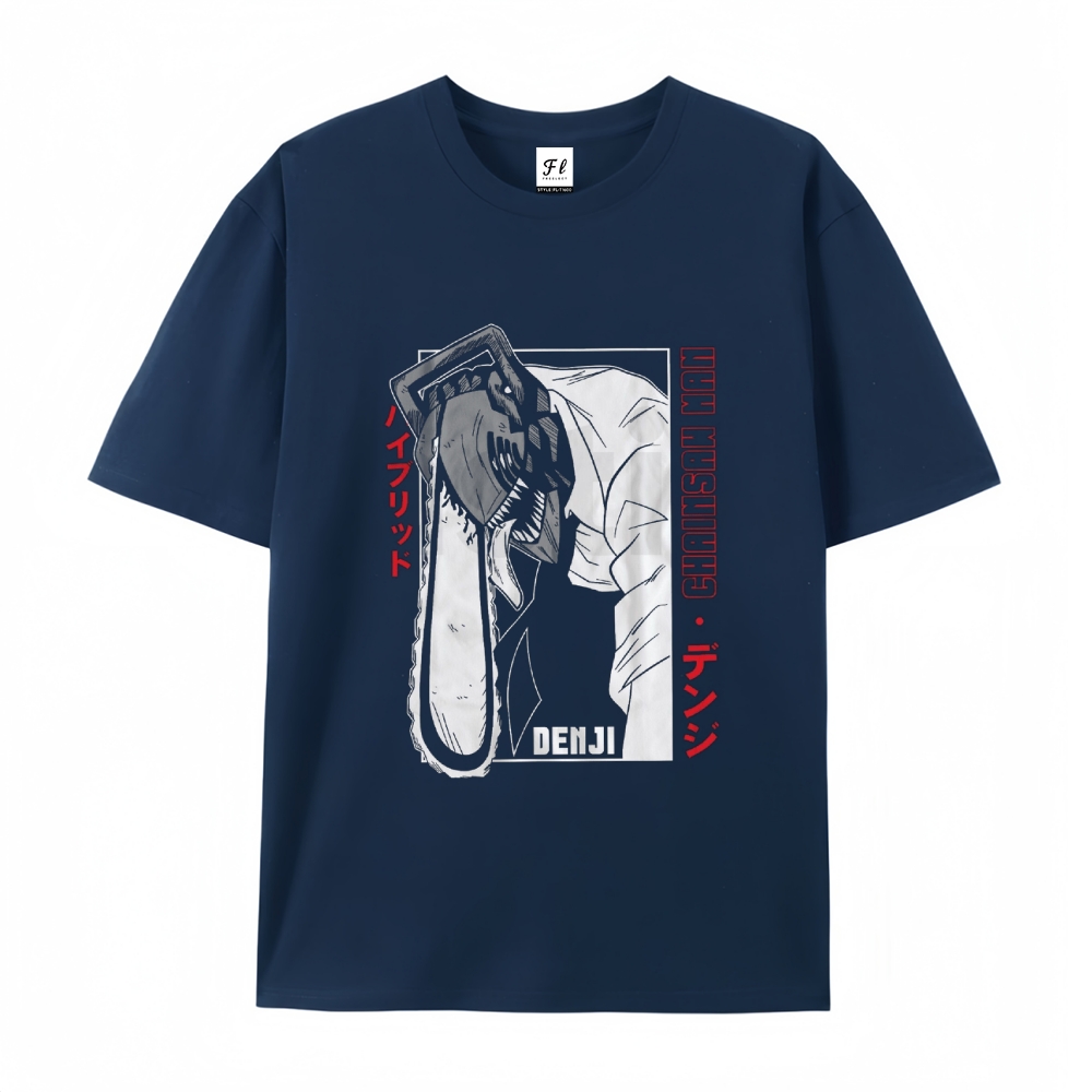 Pure Cotton Unisex Round Neck Anime T-Shirt Chainsaw Man