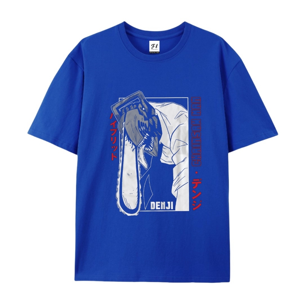 Pure Cotton Unisex Round Neck Anime T-Shirt Chainsaw Man