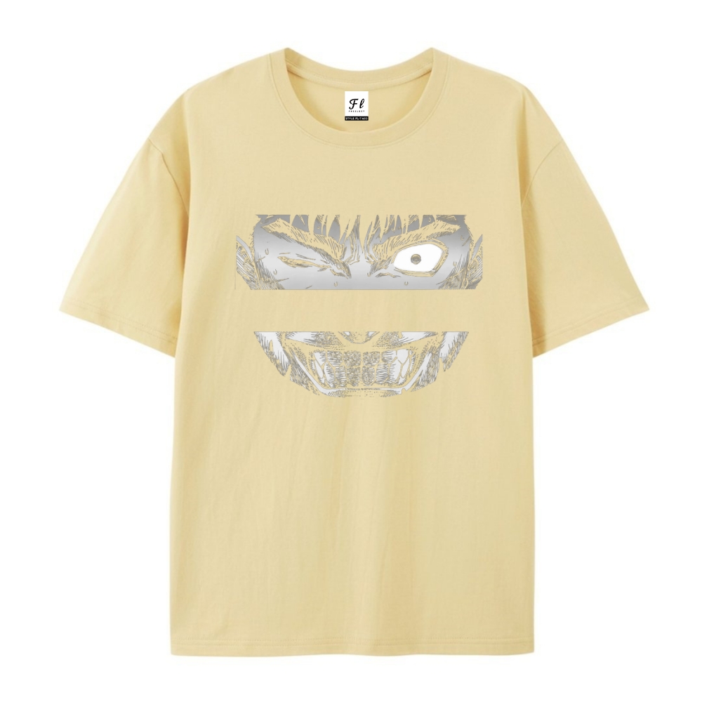 Pure Cotton Unisex Round Neck Anime T-Shirt Berserk