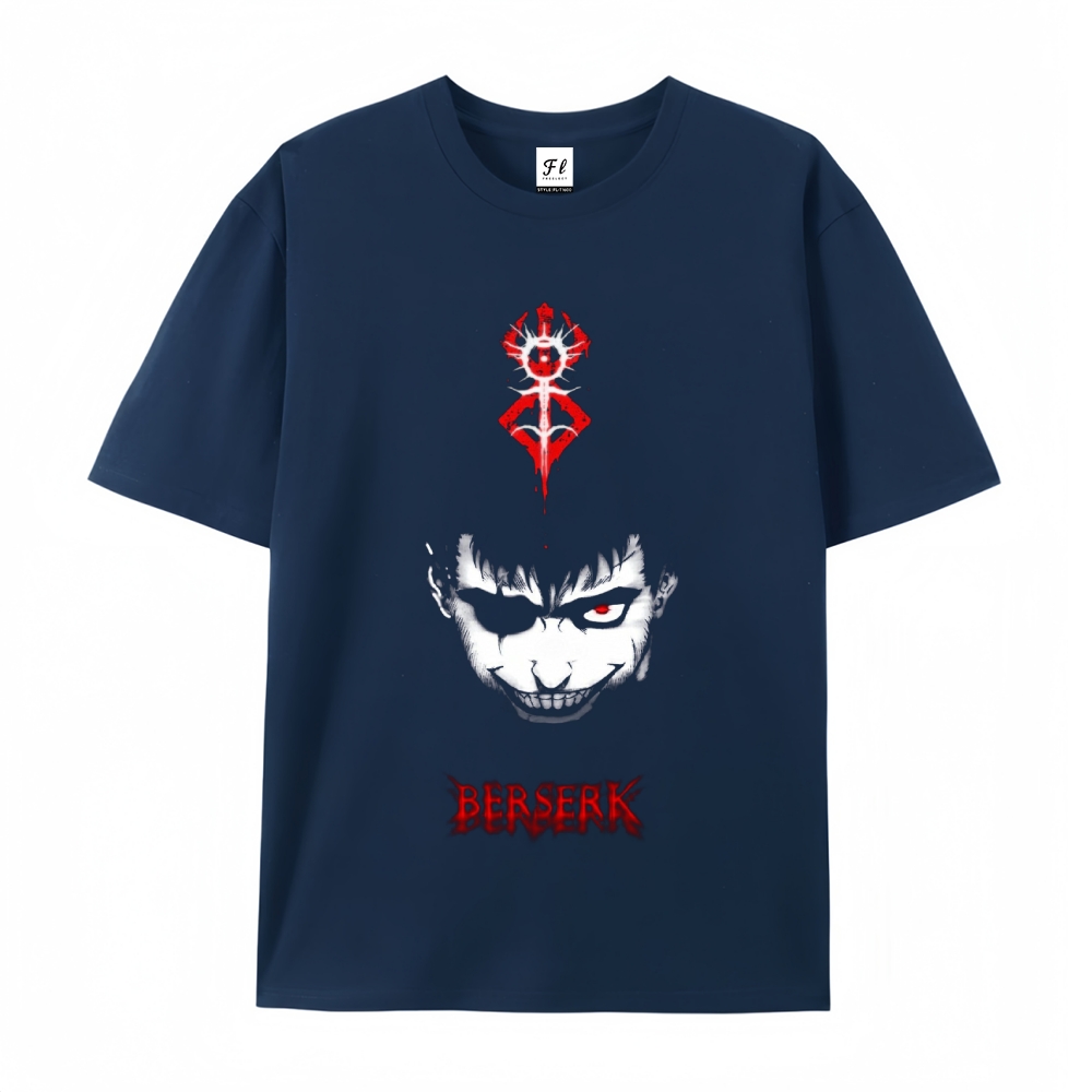 Pure Cotton Unisex Round Neck Anime T-Shirt Berserk