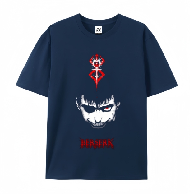 Pure Cotton Unisex Round Neck Anime T-Shirt Berserk