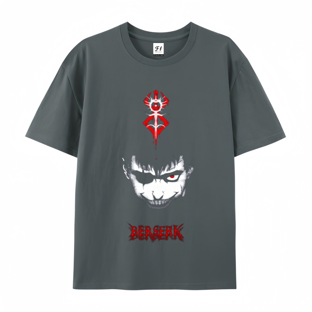 Pure Cotton Unisex Round Neck Anime T-Shirt Berserk
