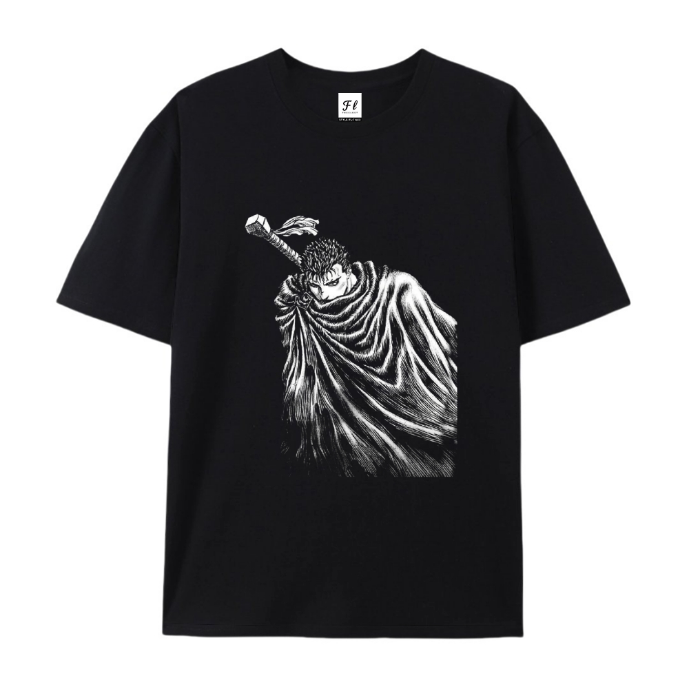 Pure Cotton Unisex Round Neck Anime T-Shirt Berserk