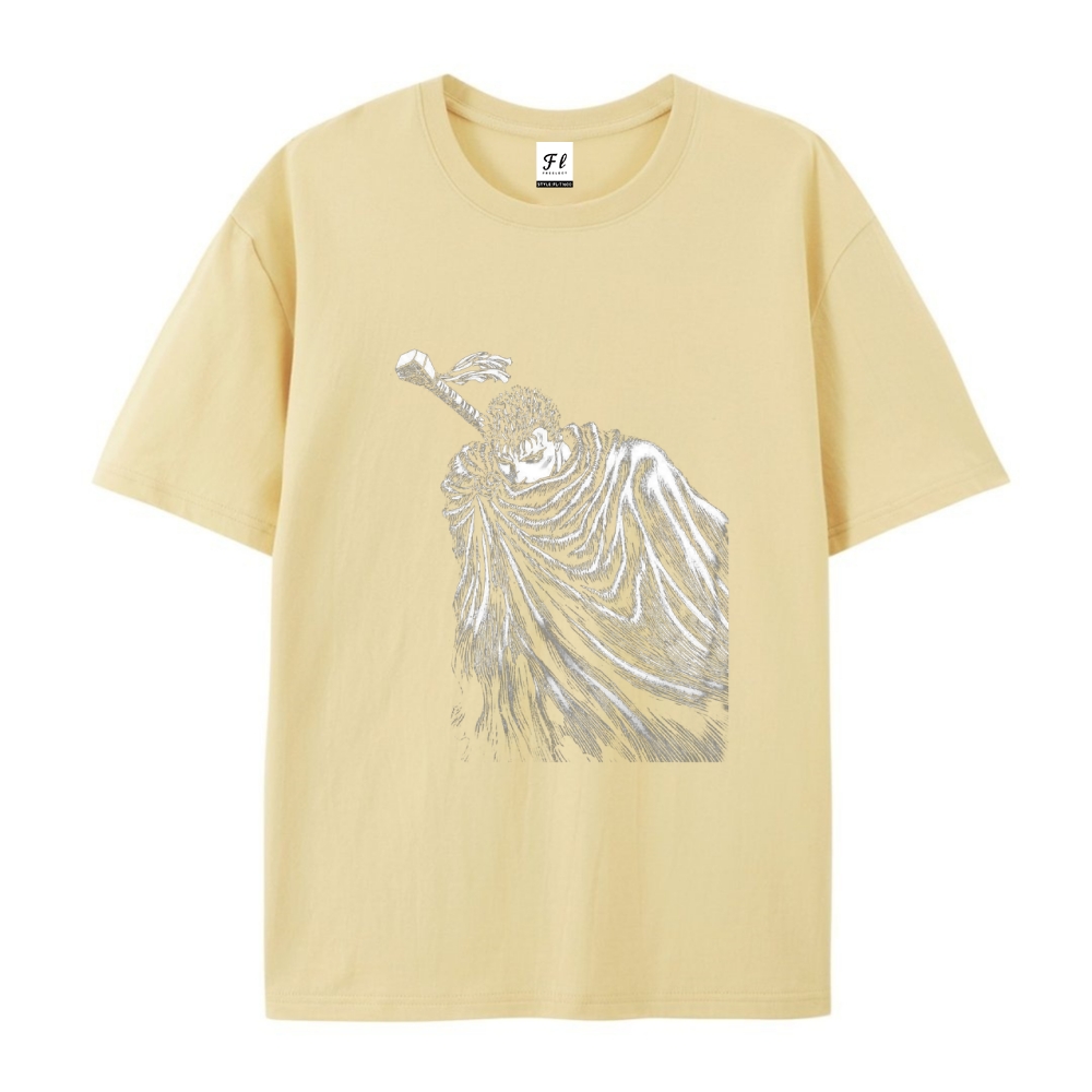Pure Cotton Unisex Round Neck Anime T-Shirt Berserk