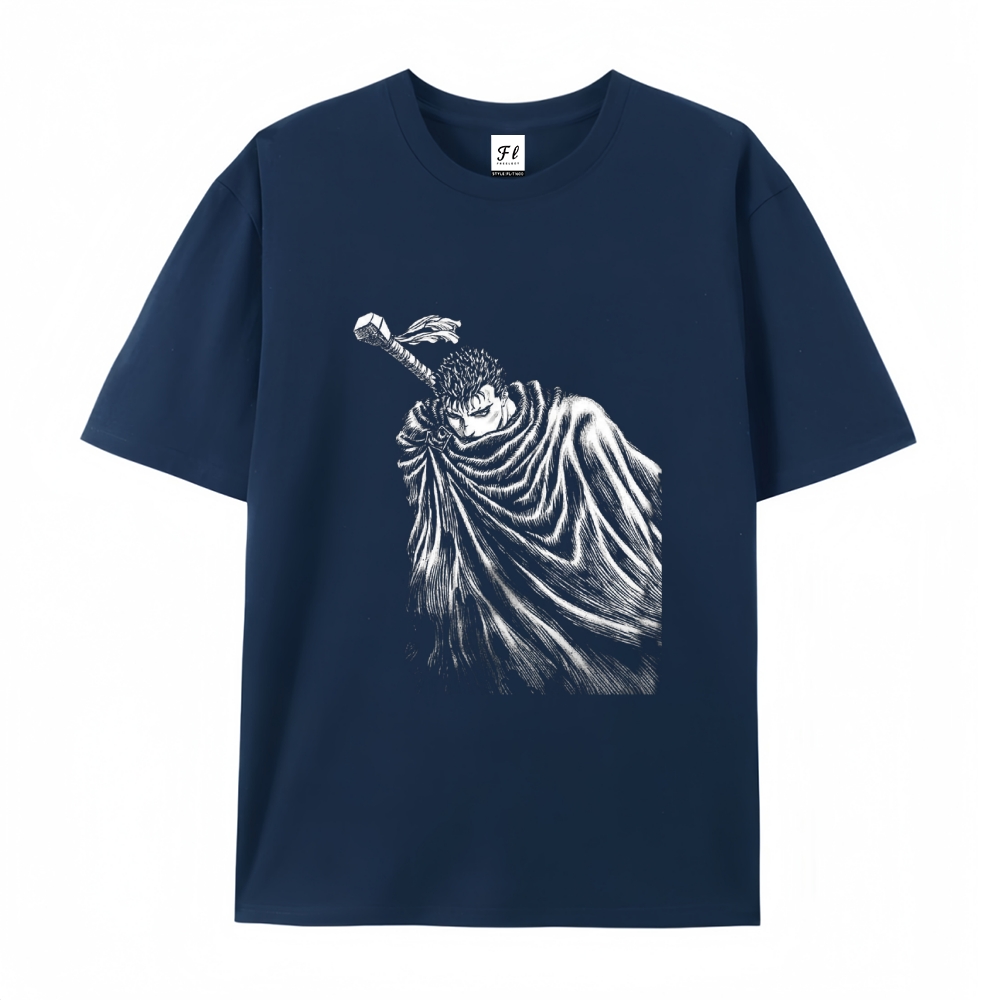 Pure Cotton Unisex Round Neck Anime T-Shirt Berserk