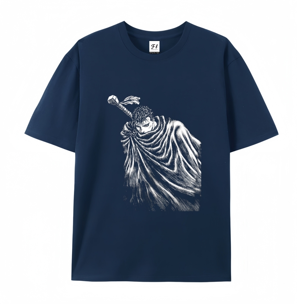 Pure Cotton Unisex Round Neck Anime T-Shirt Berserk