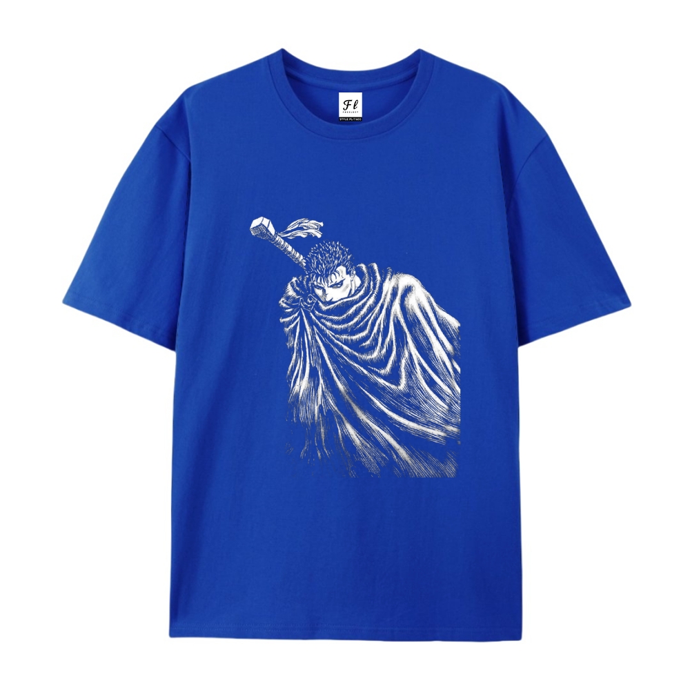 Pure Cotton Unisex Round Neck Anime T-Shirt Berserk