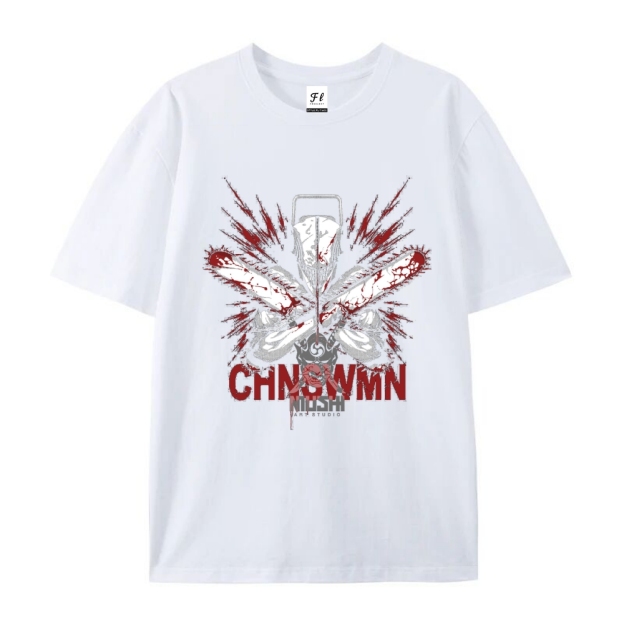 Pure Cotton Unisex Round Neck Anime T-Shirt Chainsaw Man