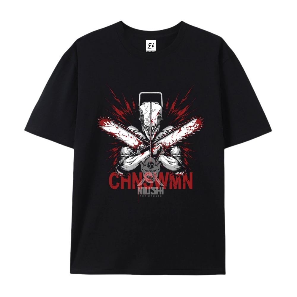 Pure Cotton Unisex Round Neck Anime T-Shirt Chainsaw Man