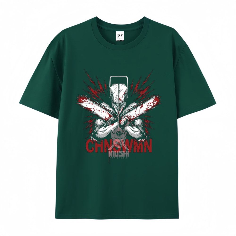 Pure Cotton Unisex Round Neck Anime T-Shirt Chainsaw Man