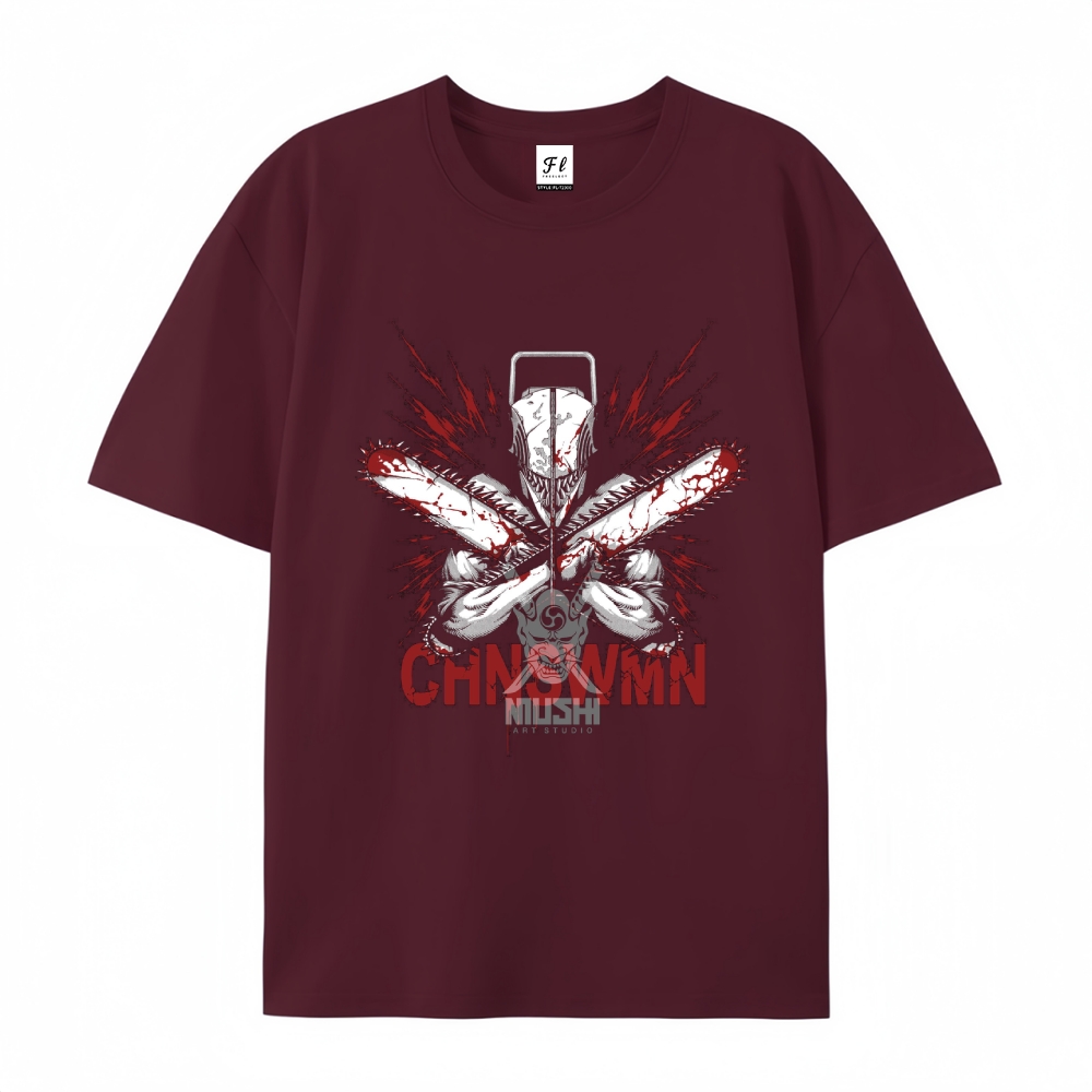 Pure Cotton Unisex Round Neck Anime T-Shirt Chainsaw Man