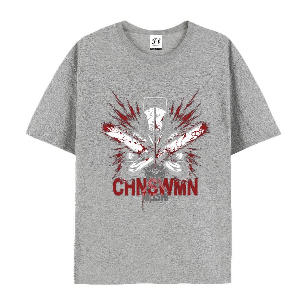Pure Cotton Unisex Round Neck Anime T-Shirt Chainsaw Man