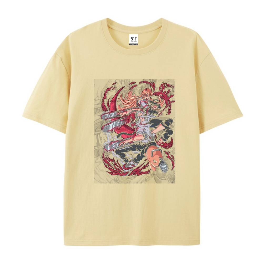 Pure Cotton Unisex Round Neck Anime T-Shirt Chainsaw Man