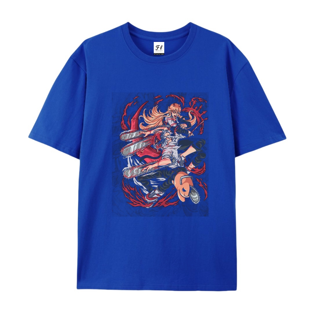 Pure Cotton Unisex Round Neck Anime T-Shirt Chainsaw Man