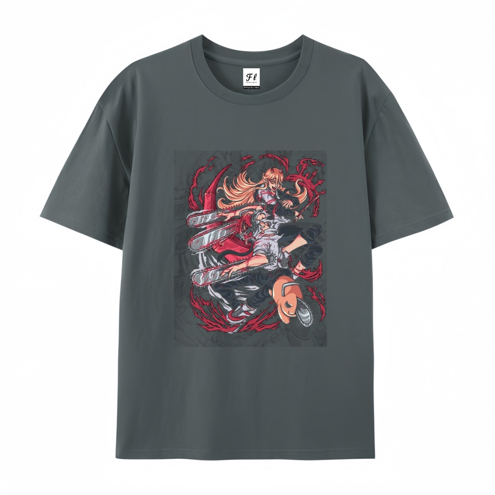 Pure Cotton Unisex Round Neck Anime T-Shirt Chainsaw Man