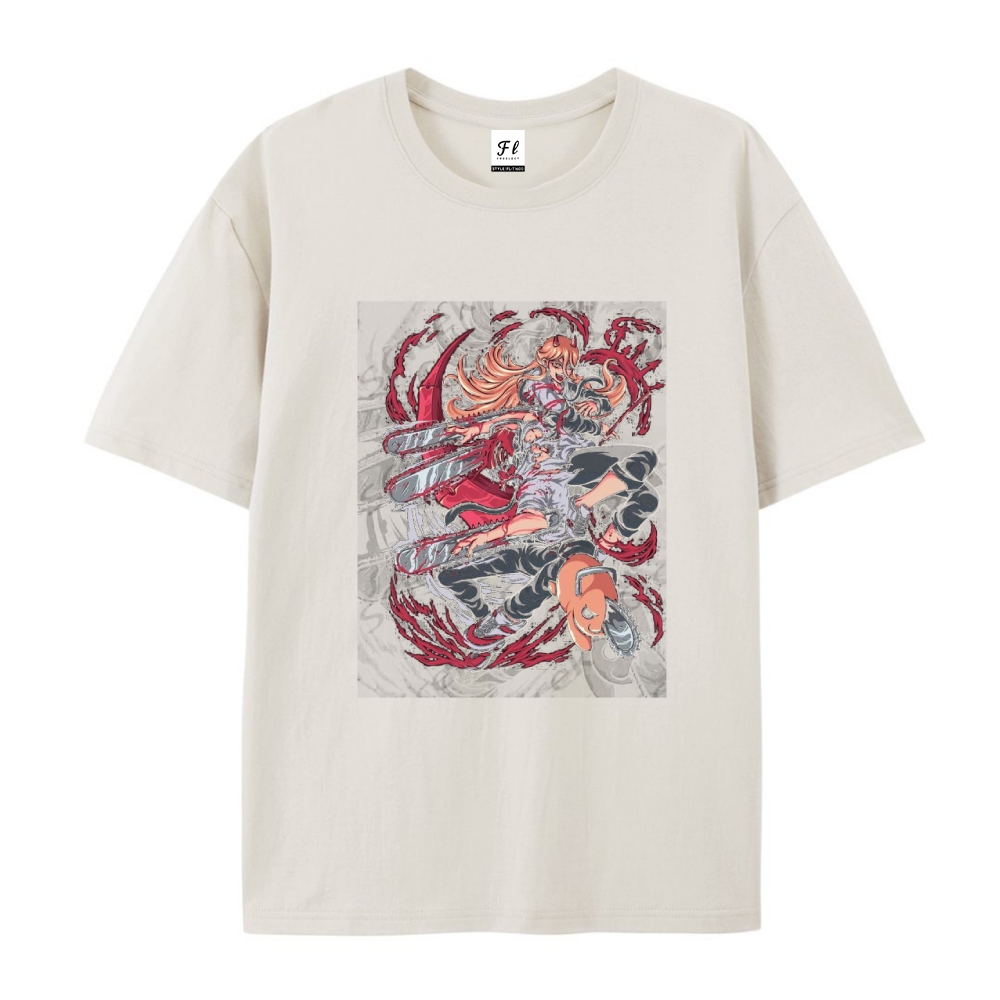 Pure Cotton Unisex Round Neck Anime T-Shirt Chainsaw Man