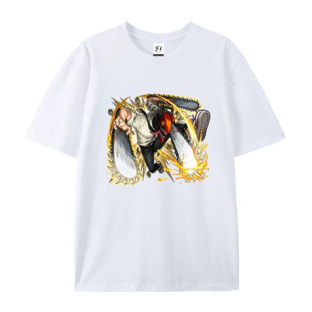 Pure Cotton Unisex Round Neck Anime T-Shirt Chainsaw Man