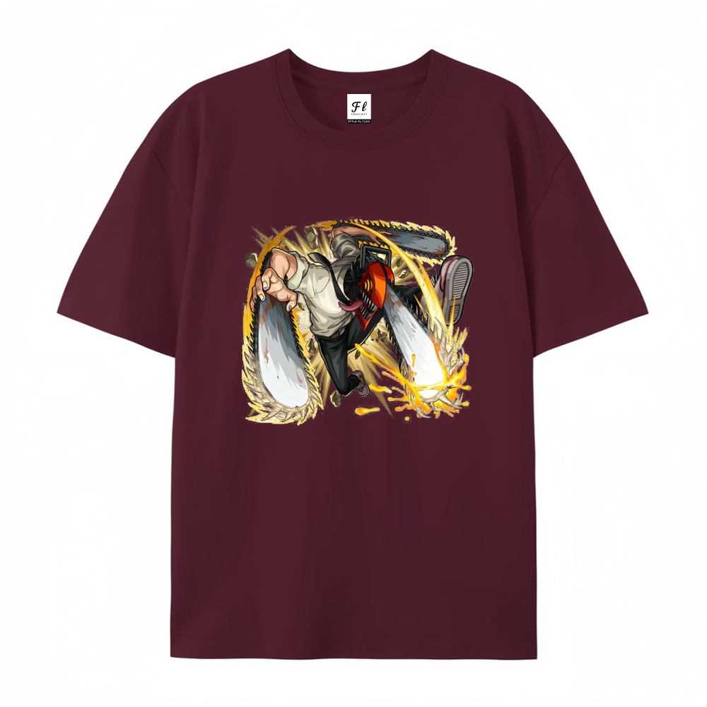Pure Cotton Unisex Round Neck Anime T-Shirt Chainsaw Man