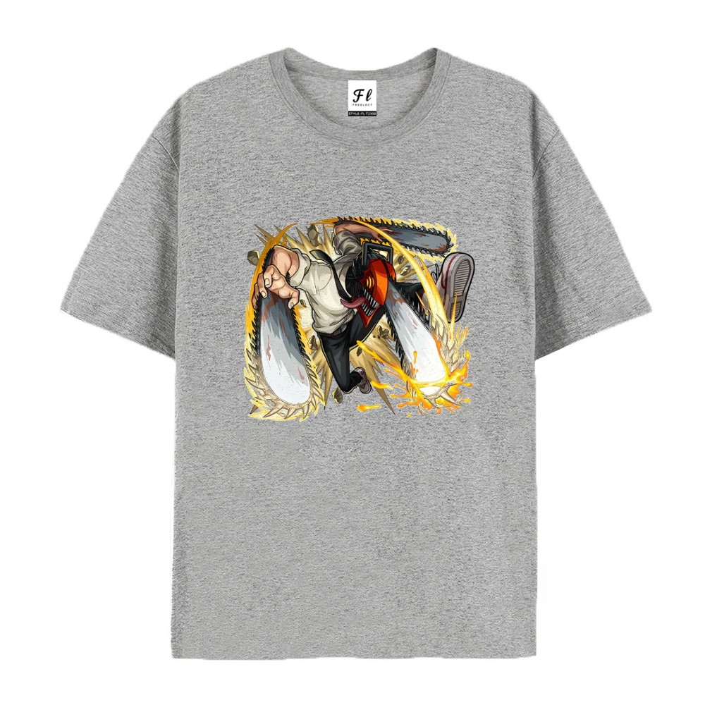 Pure Cotton Unisex Round Neck Anime T-Shirt Chainsaw Man
