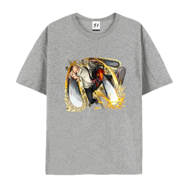 Pure Cotton Unisex Round Neck Anime T-Shirt Chainsaw Man