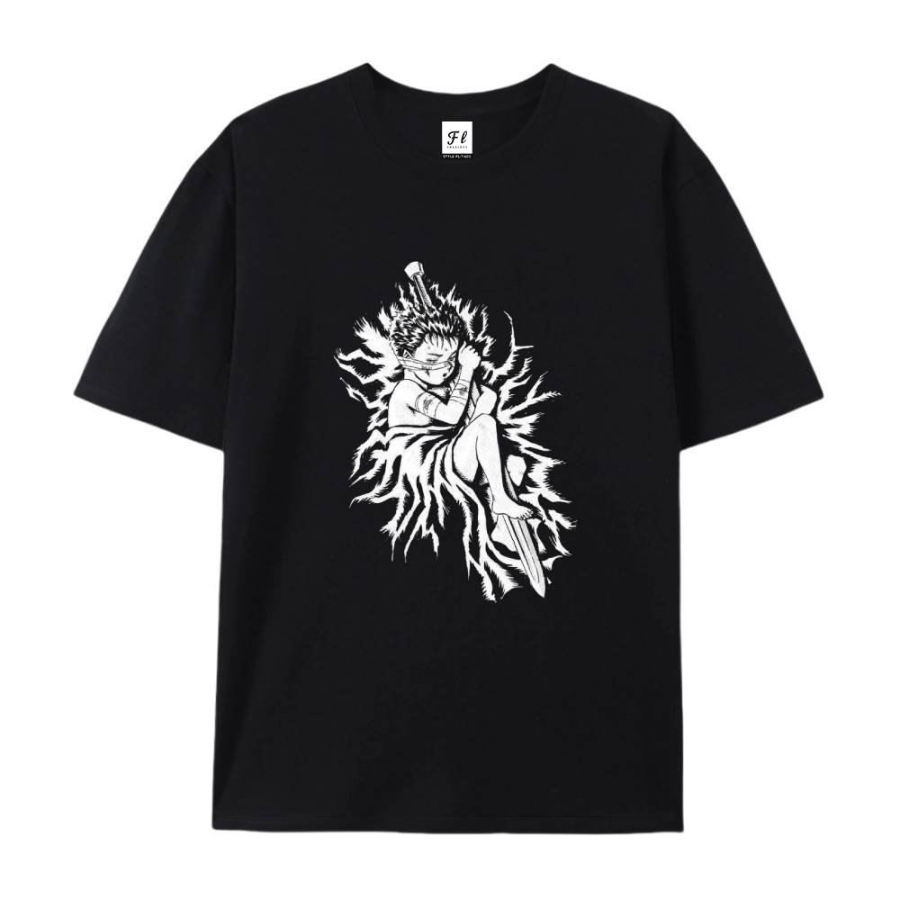 Pure Cotton Unisex Round Neck Anime T-Shirt Berserk