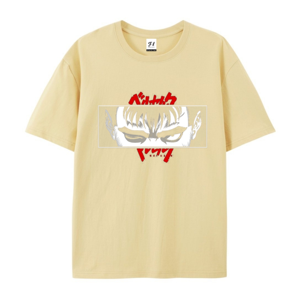 Pure Cotton Unisex Round Neck Anime T-Shirt Berserk