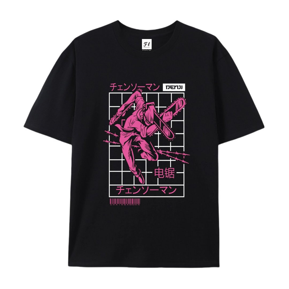 Pure Cotton Unisex Round Neck Anime T-Shirt Chainsaw Man