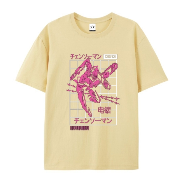 Pure Cotton Unisex Round Neck Anime T-Shirt Chainsaw Man