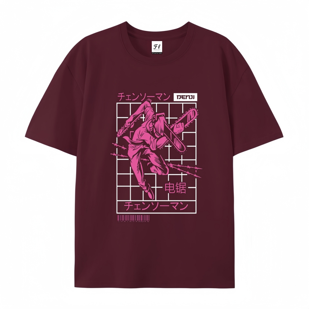Pure Cotton Unisex Round Neck Anime T-Shirt Chainsaw Man