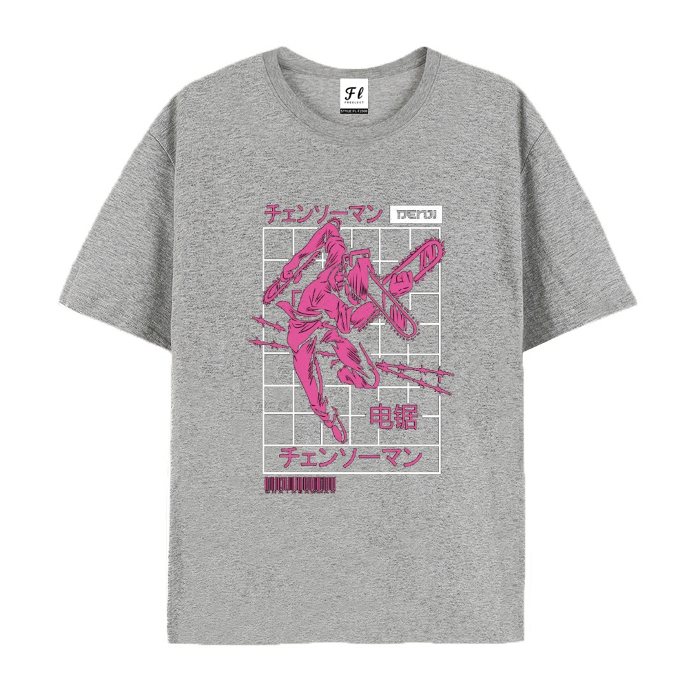 Pure Cotton Unisex Round Neck Anime T-Shirt Chainsaw Man