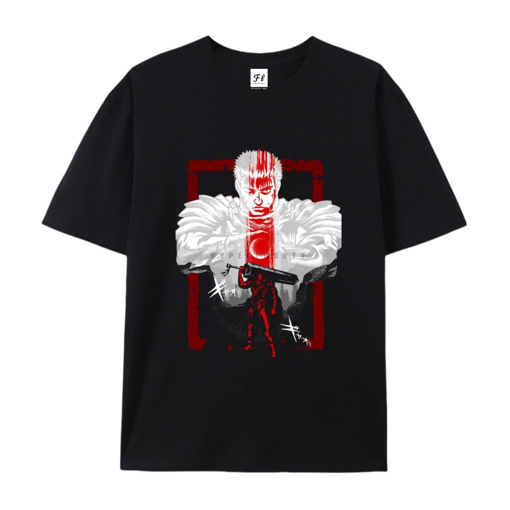 Pure Cotton Unisex Round Neck Anime T-Shirt Berserk