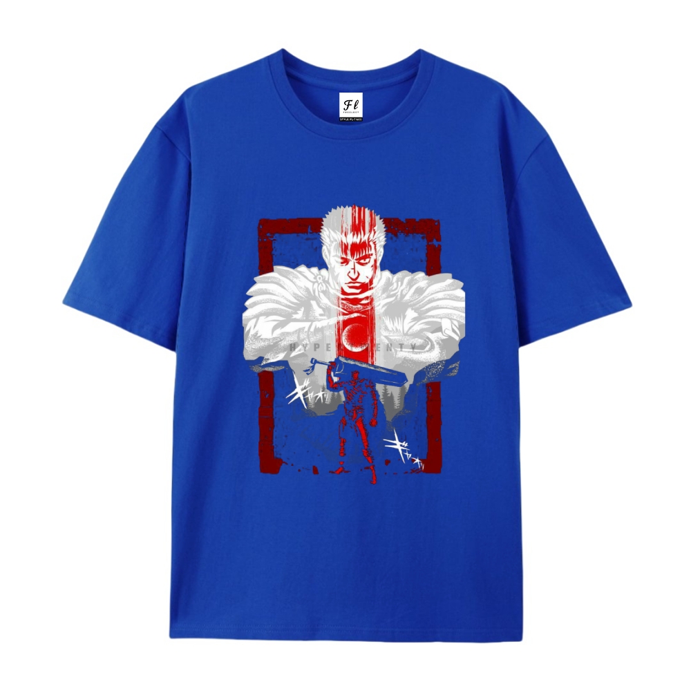 Pure Cotton Unisex Round Neck Anime T-Shirt Berserk