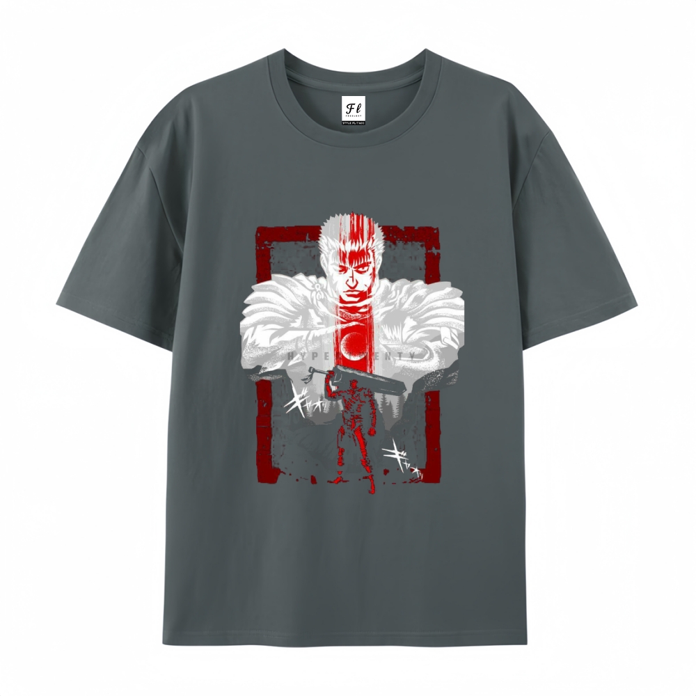 Pure Cotton Unisex Round Neck Anime T-Shirt Berserk