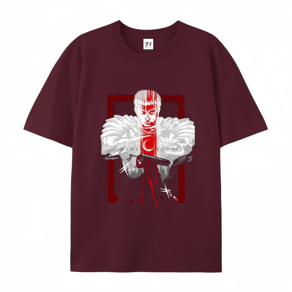 Pure Cotton Unisex Round Neck Anime T-Shirt Berserk