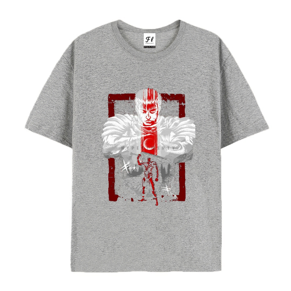 Pure Cotton Unisex Round Neck Anime T-Shirt Berserk