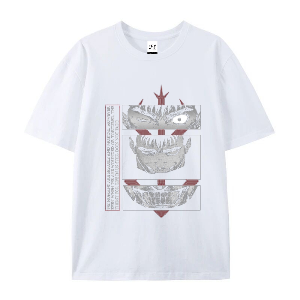Pure Cotton Unisex Round Neck Anime T-Shirt Berserk
