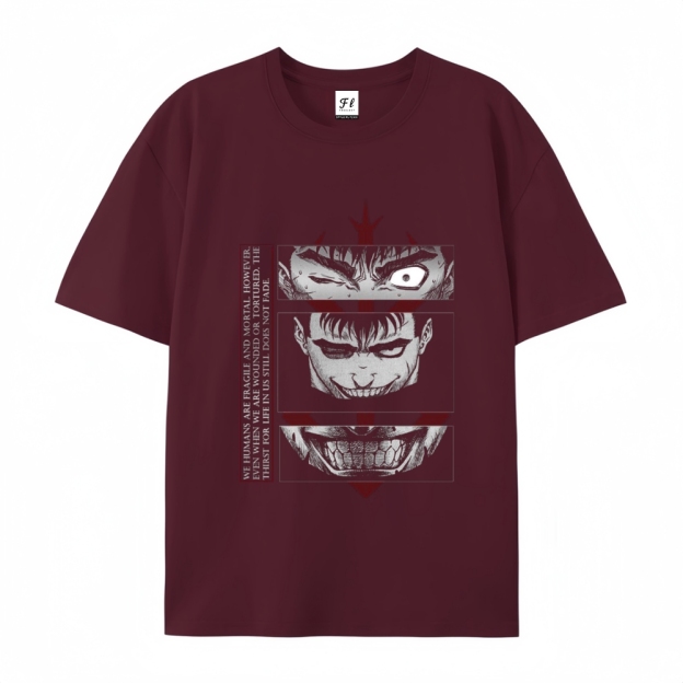 Pure Cotton Unisex Round Neck Anime T-Shirt Berserk