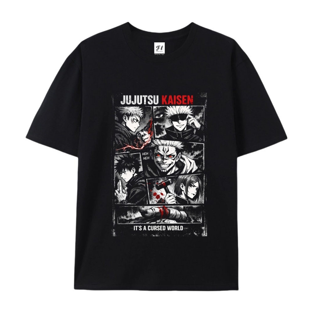 Pure Cotton Unisex Round Neck Anime T-Shirt Jujutsu Kaisen