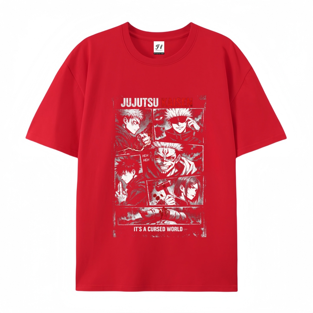Pure Cotton Unisex Round Neck Anime T-Shirt Jujutsu Kaisen