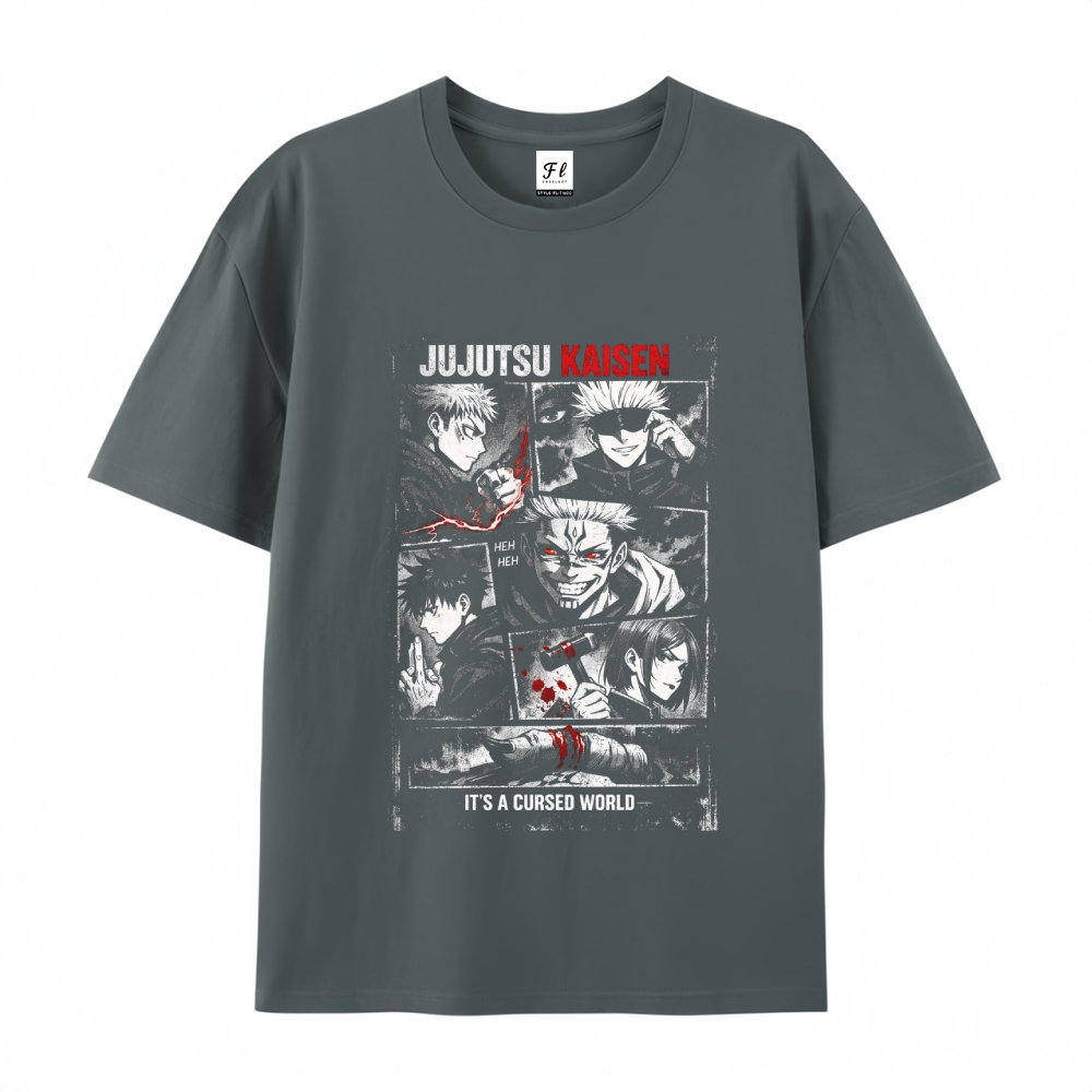 Pure Cotton Unisex Round Neck Anime T-Shirt Jujutsu Kaisen