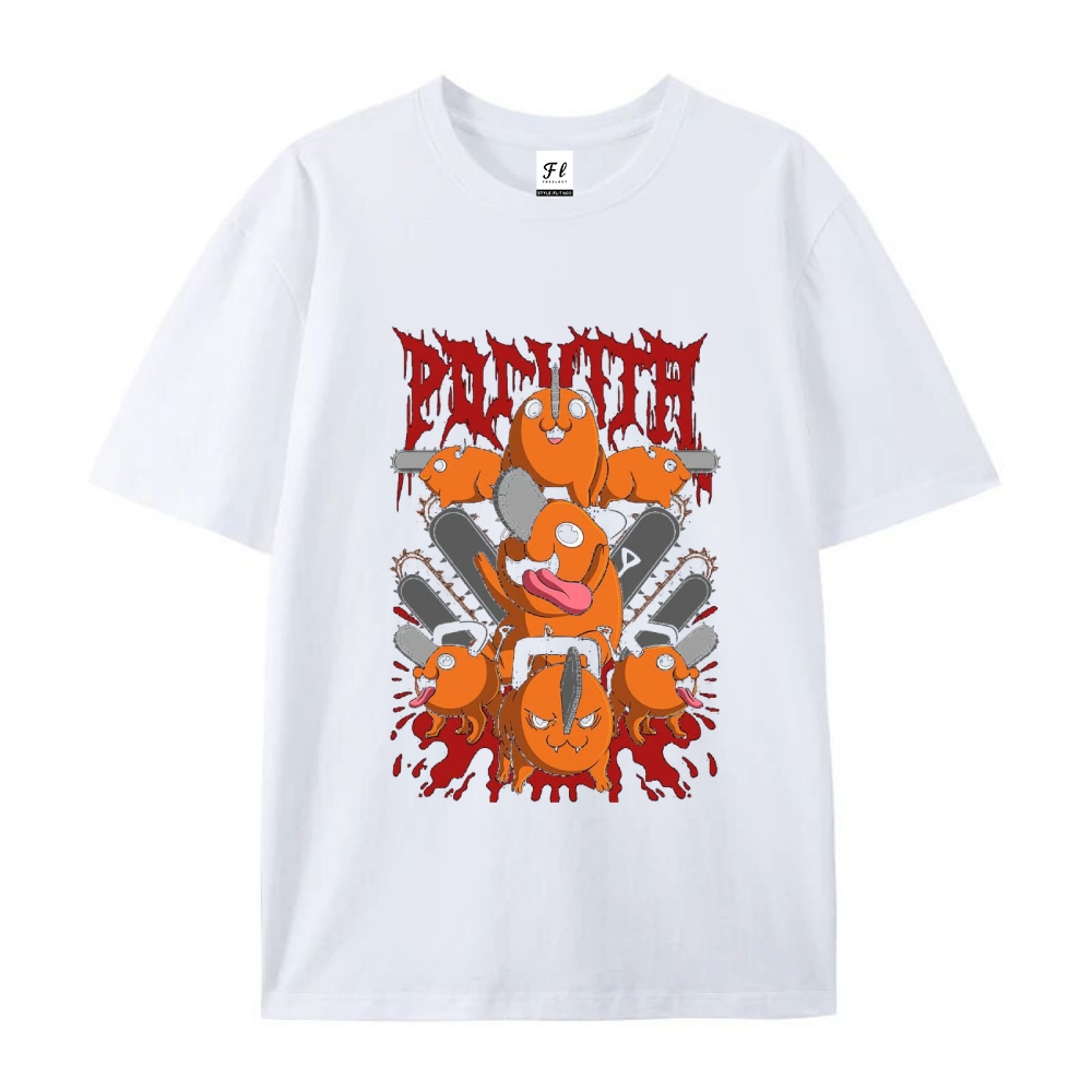 Pure Cotton Unisex Round Neck Anime T-Shirt Chainsaw Man
