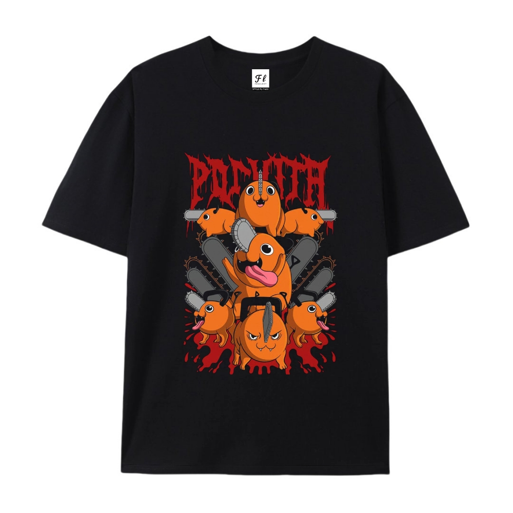 Pure Cotton Unisex Round Neck Anime T-Shirt Chainsaw Man