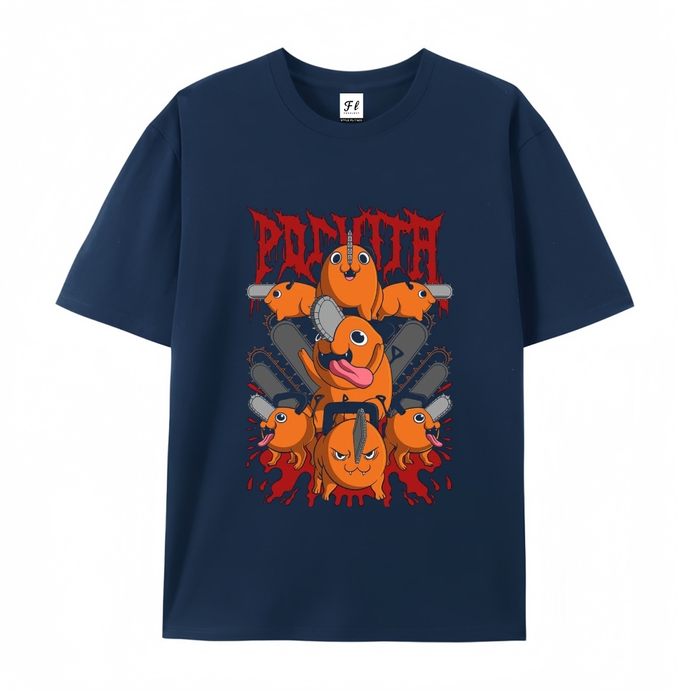 Pure Cotton Unisex Round Neck Anime T-Shirt Chainsaw Man